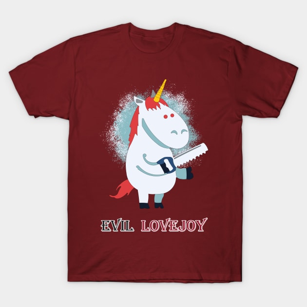 LOVEJOY  Evil Unicorn Sticker and t-shirts